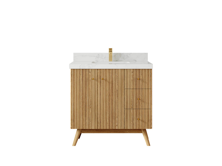 Pasadena White Oak 36 in. W x 22 in. D Center Sink Bathroom Vanity - photo 14