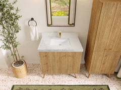 Pasadena White Oak 36 in. W x 22 in. D Center Sink Bathroom Vanity - photo 13