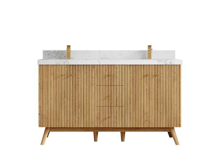 Pasadena White Oak 60 in. W x 22 in. D Double Sink Bathroom Vanity - photo 16