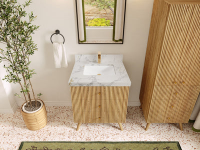 Pasadena White Oak 30 in. W x 22 in. D Single Sink Bathroom Vanity