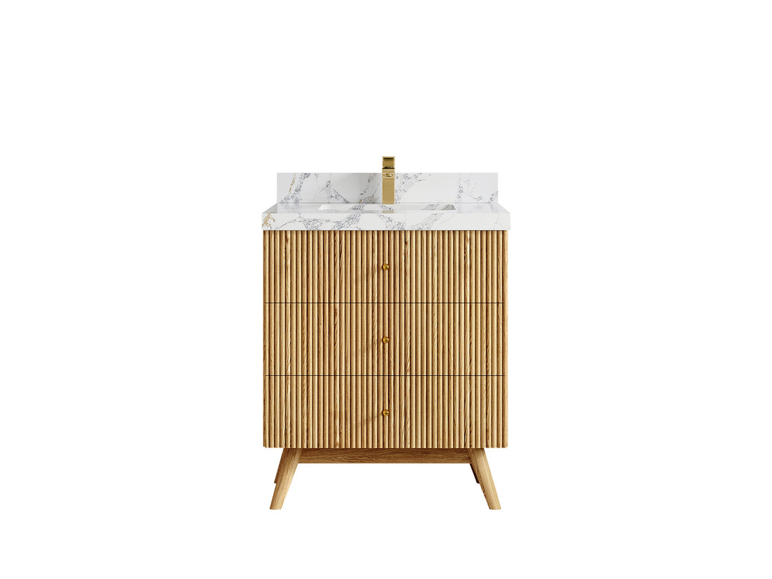 Pasadena White Oak 30 in. W x 22 in. D Single Sink Bathroom Vanity