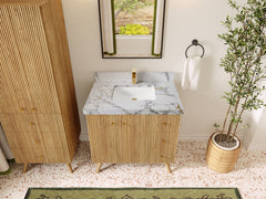 Pasadena White Oak 36 in. W x 22 in. D Center Sink Bathroom Vanity - photo 27
