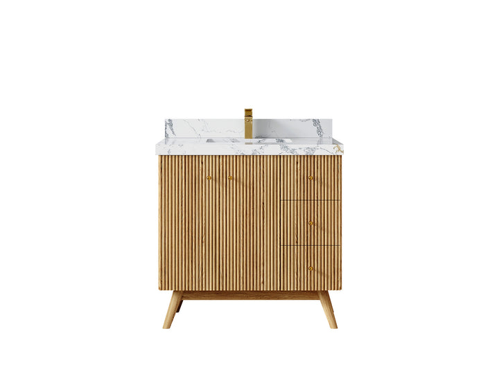 Pasadena White Oak 36 in. W x 22 in. D Center Sink Bathroom Vanity - photo 28