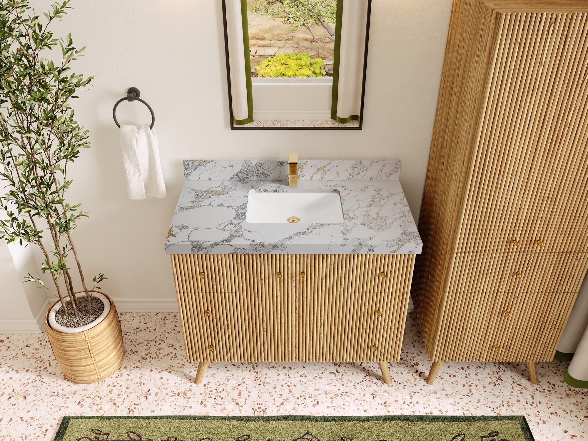 Pasadena White Oak 42 in. W x 22 in. D Single Sink Bathroom Vanity
