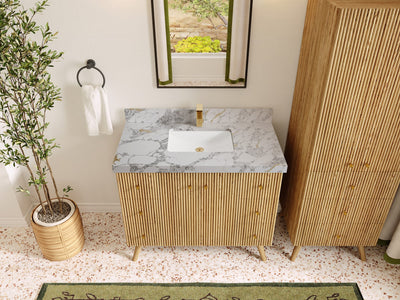 Pasadena White Oak 42 in. W x 22 in. D Single Sink Bathroom Vanity