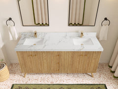 Pasadena White Oak 72 in. W x 22 in. D Double Sink Bathroom Vanity - photo 7