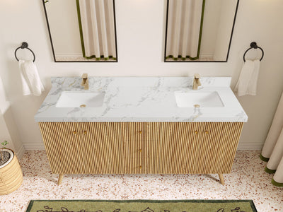 Pasadena White Oak 72 in. W x 22 in. D Double Sink Bathroom Vanity