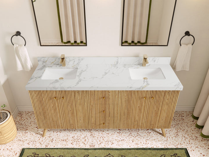 Pasadena White Oak 72 in. W x 22 in. D Double Sink Bathroom Vanity - photo 7