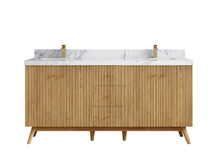 Pasadena White Oak 72 in. W x 22 in. D Double Sink Bathroom Vanity - photo 8