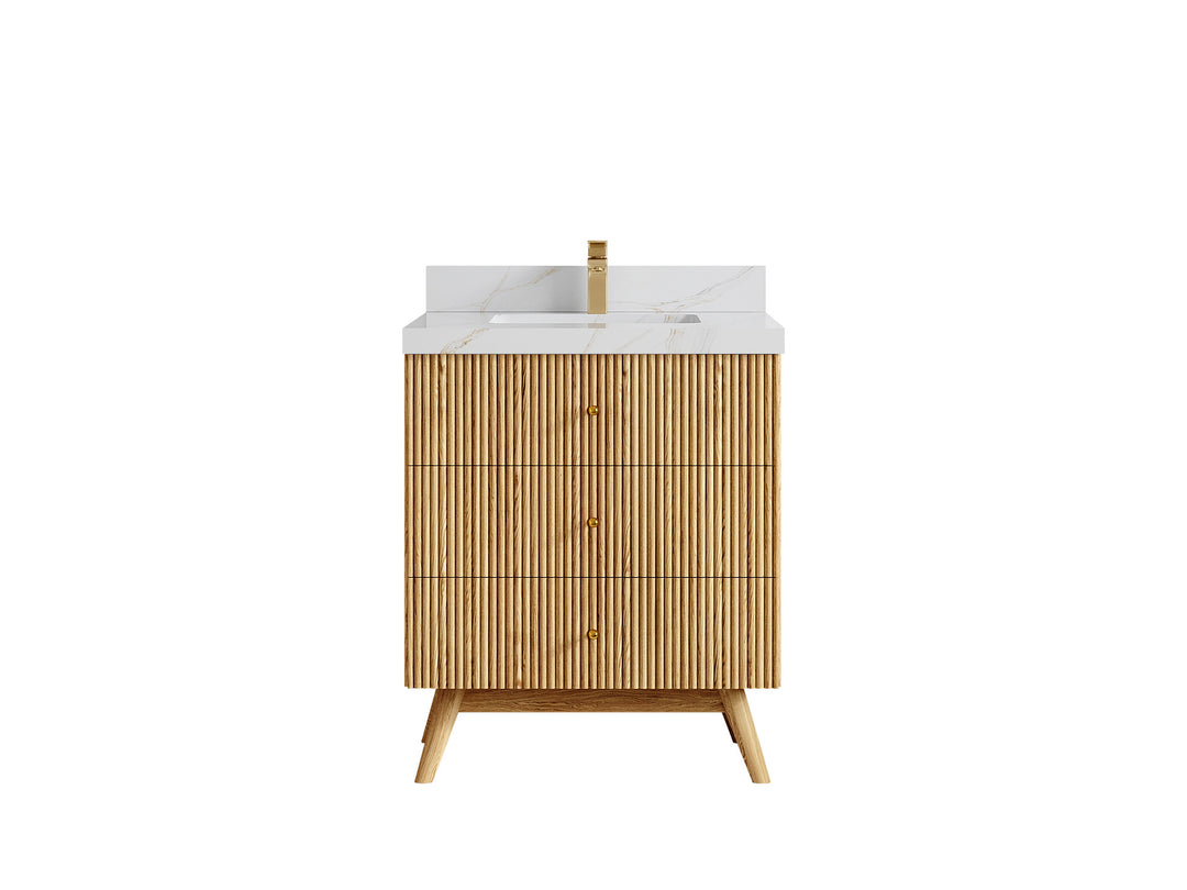 Pasadena White Oak 30 in. W x 22 in. D Single Sink Bathroom Vanity