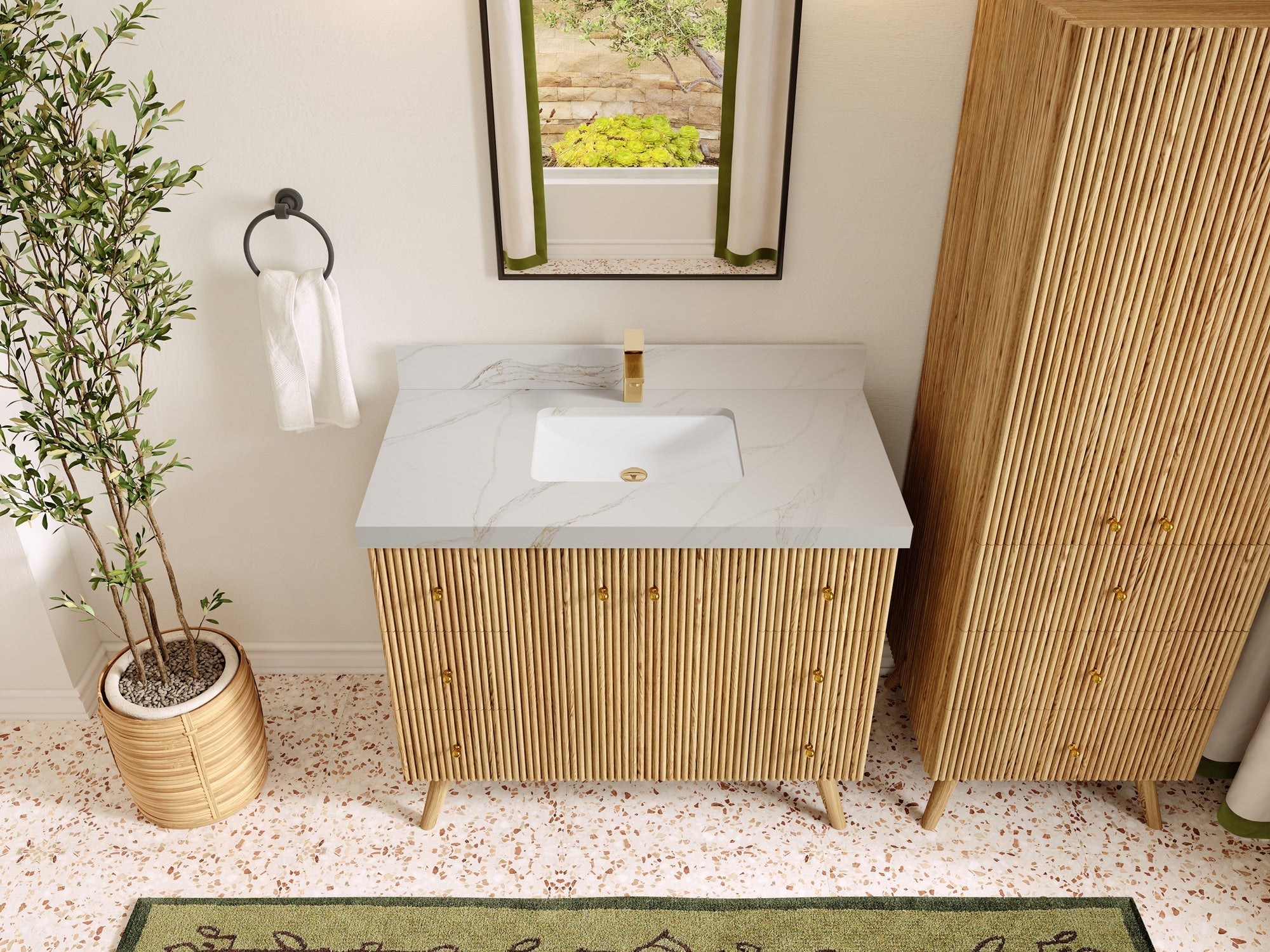 Pasadena White Oak 42 in. W x 22 in. D Single Sink Bathroom Vanity