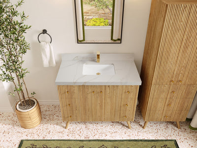 Pasadena White Oak 42 in. W x 22 in. D Single Sink Bathroom Vanity