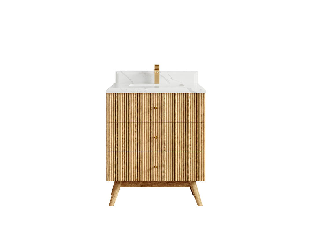 Pasadena White Oak 30 in. W x 22 in. D Single Sink Bathroom Vanity