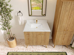 Pasadena White Oak 36 in. W x 22 in. D Center Sink Bathroom Vanity - photo 21