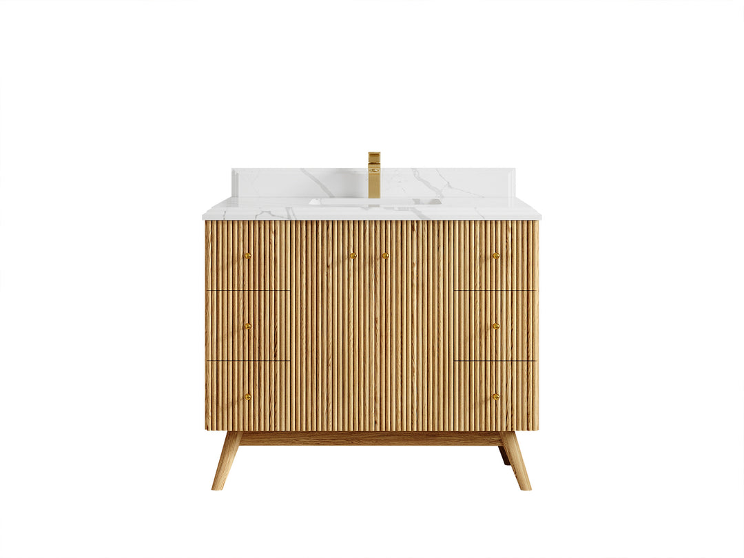 Pasadena White Oak 42 in. W x 22 in. D Single Sink Bathroom Vanity