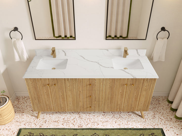 Pasadena White Oak 72 in. W x 22 in. D Double Sink Bathroom Vanity - photo 23