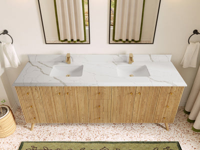 Pasadena White Oak 84 in. W x 22 in. D Double Sink Bathroom Vanity