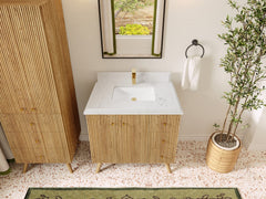Pasadena White Oak 36 in. W x 22 in. D Center Sink Bathroom Vanity - photo 23