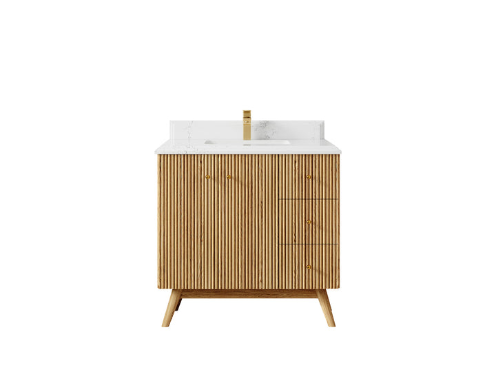 Pasadena White Oak 36 in. W x 22 in. D Center Sink Bathroom Vanity - photo 24