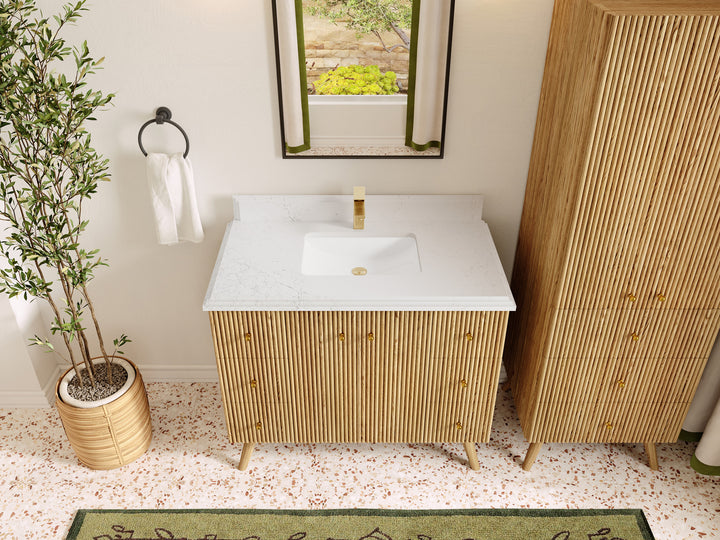 Pasadena White Oak 42 in. W x 22 in. D Single Sink Bathroom Vanity - photo 23