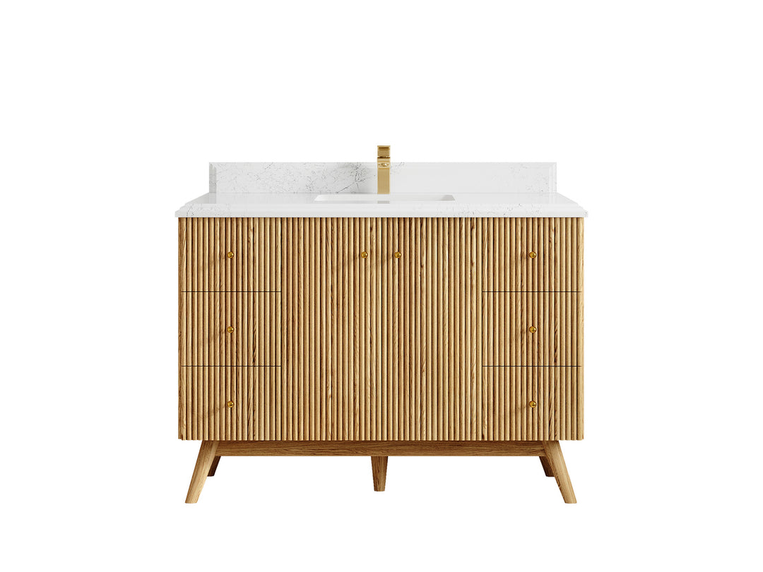 Pasadena White Oak 48 in. W x 22 in. D Single Sink Bathroom Vanity
