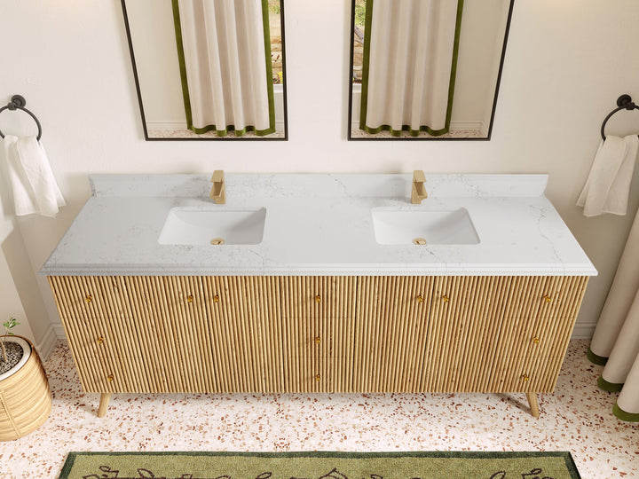 Pasadena White Oak 84 in. W x 22 in. D Double Sink Bathroom Vanity - photo 25