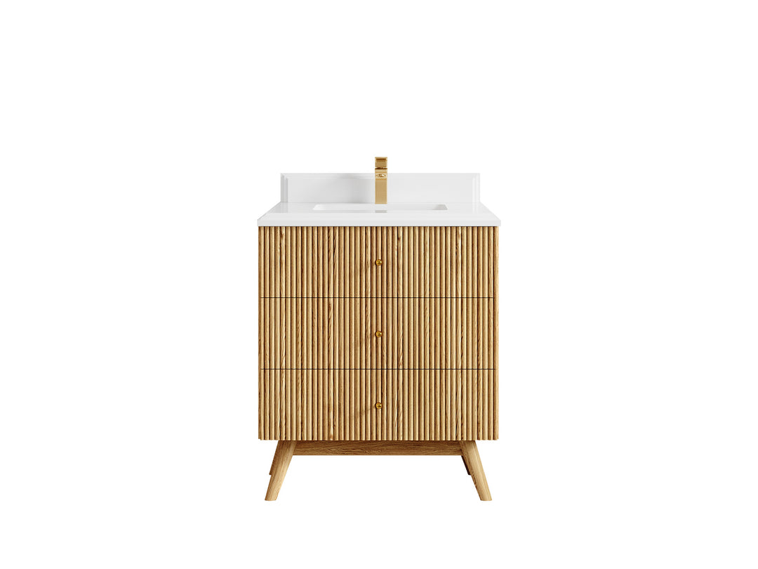 Pasadena White Oak 30 in. W x 22 in. D Single Sink Bathroom Vanity