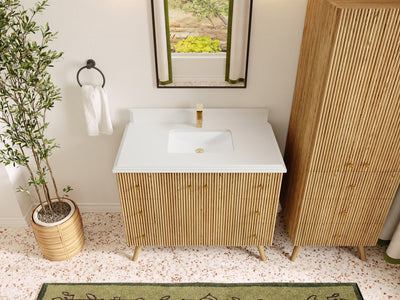 Pasadena White Oak 42 in. W x 22 in. D Single Sink Bathroom Vanity