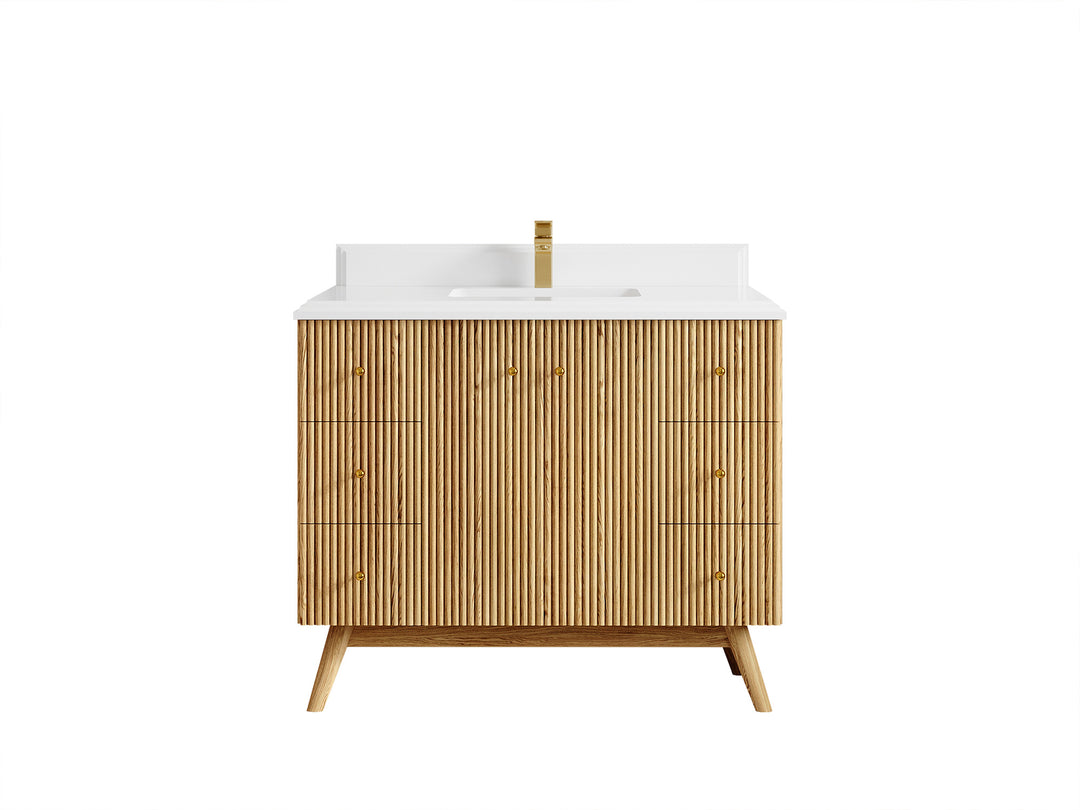 Pasadena White Oak 42 in. W x 22 in. D Single Sink Bathroom Vanity