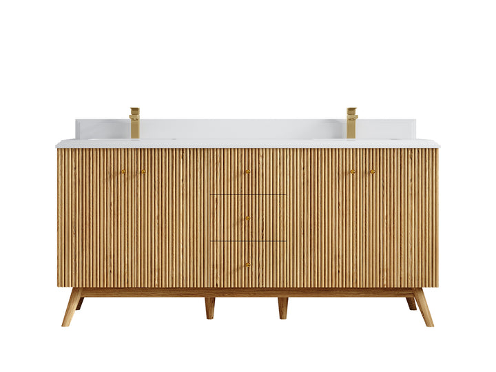 Pasadena White Oak 72 in. W x 22 in. D Double Sink Bathroom Vanity - photo 28