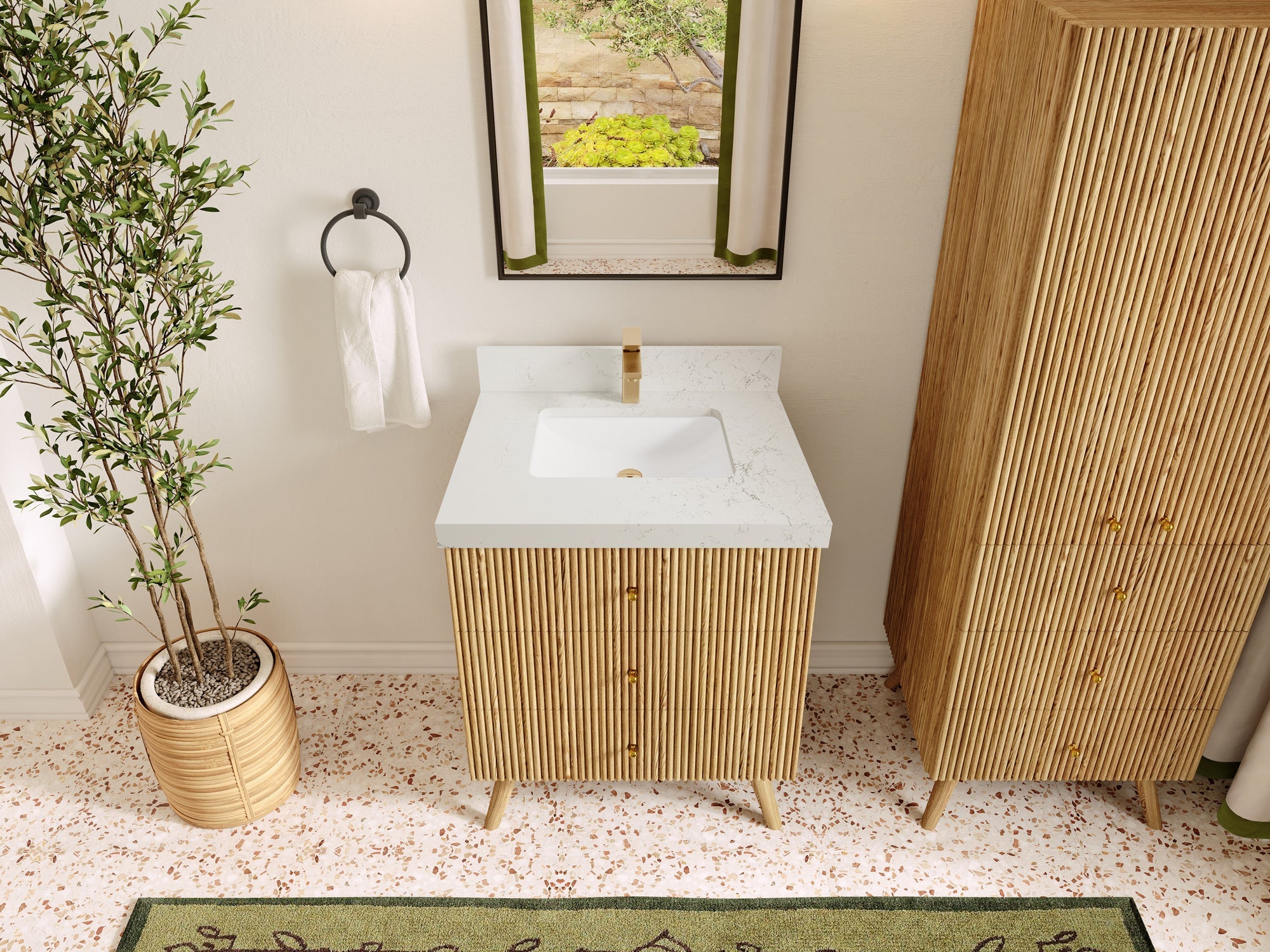 Pasadena White Oak 30 in. W x 22 in. D Single Sink Bathroom Vanity