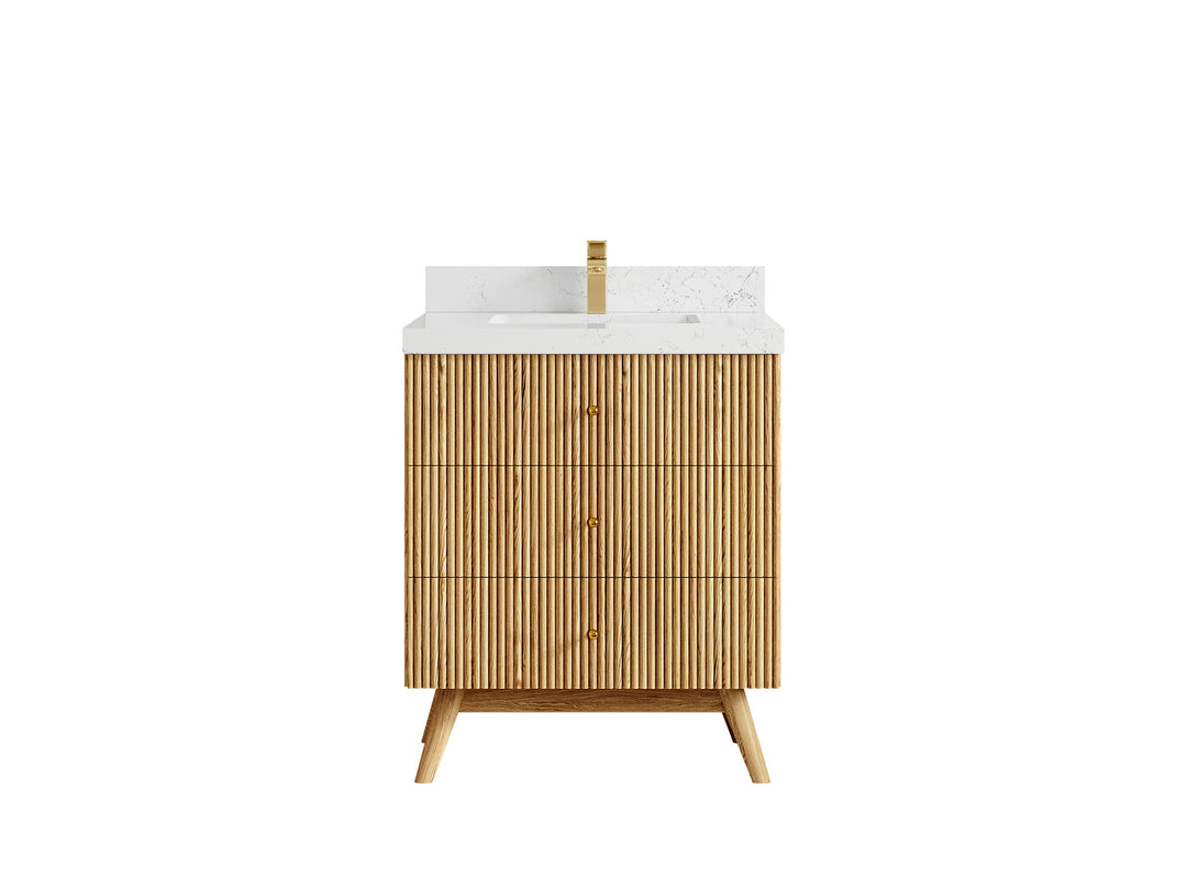 Pasadena White Oak 30 in. W x 22 in. D Single Sink Bathroom Vanity