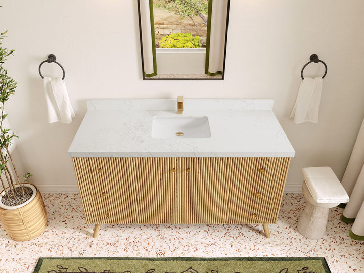 Pasadena White Oak 60 in. W x 22 in. D Single Sink Bathroom Vanity - photo 29