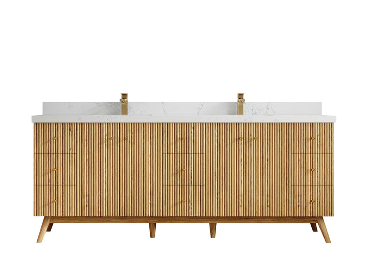 Pasadena White Oak 84 in. W x 22 in. D Double Sink Bathroom Vanity - photo 30