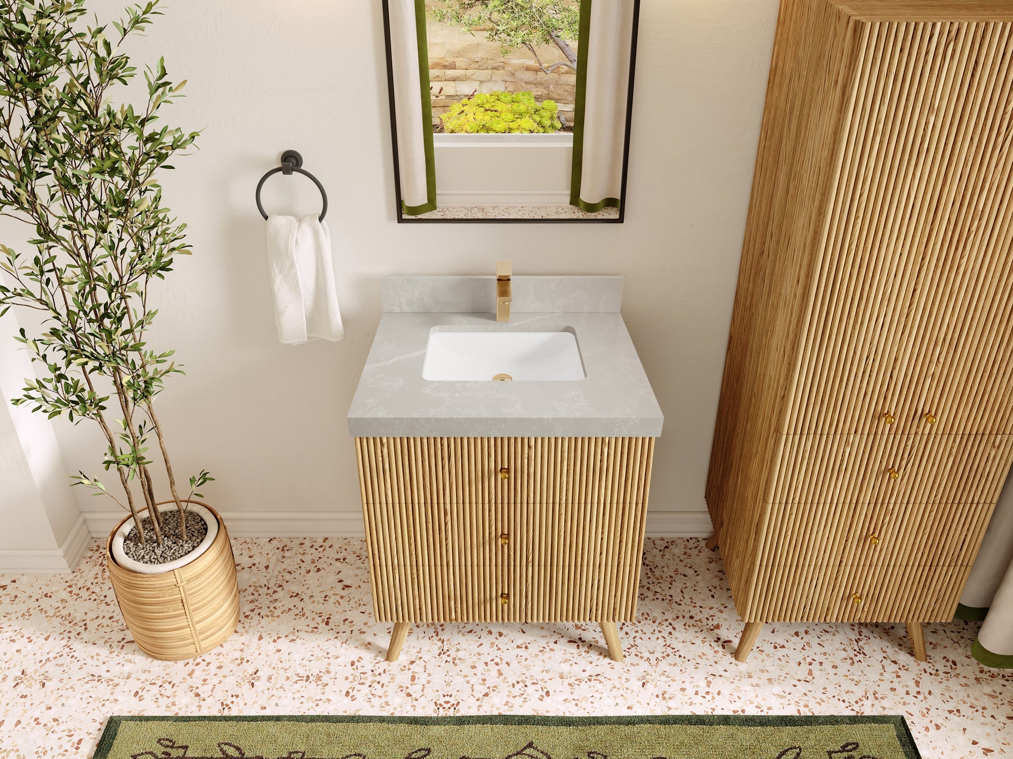 Pasadena White Oak 30 in. W x 22 in. D Single Sink Bathroom Vanity
