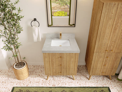 Pasadena White Oak 30 in. W x 22 in. D Single Sink Bathroom Vanity