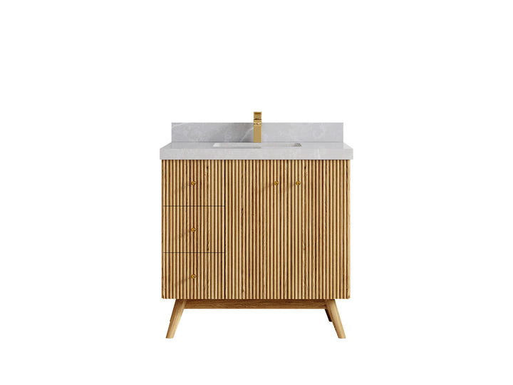 Pasadena White Oak 36 in. W x 22 in. D Center Sink Bathroom Vanity - photo 32