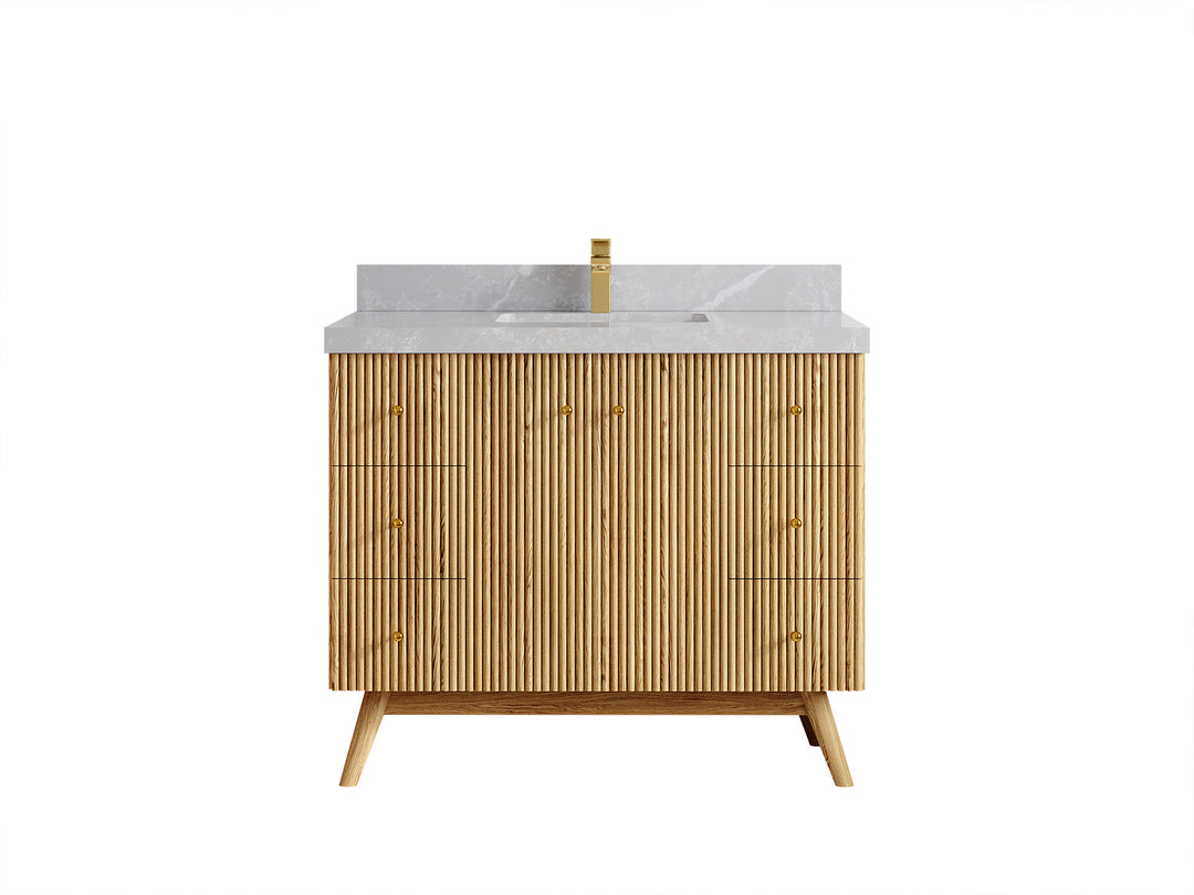 Pasadena White Oak 42 in. W x 22 in. D Single Sink Bathroom Vanity