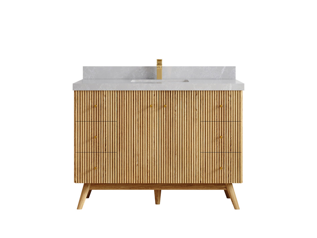 Pasadena White Oak 48 in. W x 22 in. D Single Sink Bathroom Vanity