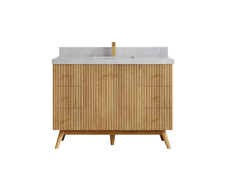Pasadena White Oak 48 in. W x 22 in. D Single Sink Bathroom Vanity - photo 32
