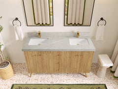 Pasadena White Oak 60 in. W x 22 in. D Double Sink Bathroom Vanity - photo 31