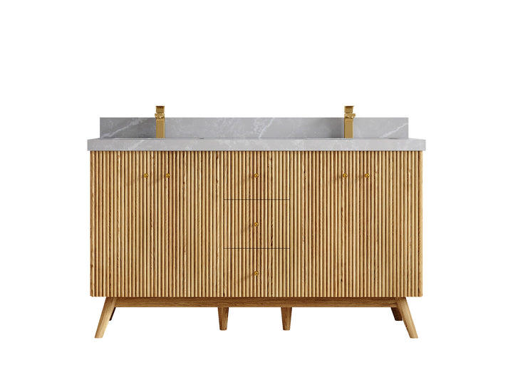 Pasadena White Oak 60 in. W x 22 in. D Double Sink Bathroom Vanity - photo 32