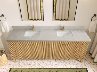 Pasadena White Oak 84 in. W x 22 in. D Double Sink Bathroom Vanity