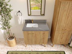 Pasadena White Oak 36 in. W x 22 in. D Left Offset Sink Bathroom Vanity - photo 33