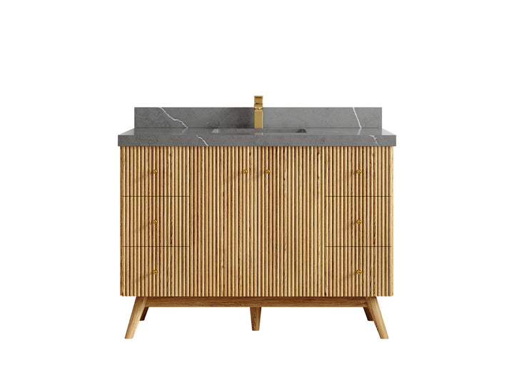 Pasadena White Oak 48 in. W x 22 in. D Single Sink Bathroom Vanity - photo 34