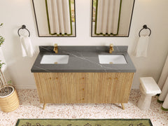 Pasadena White Oak 60 in. W x 22 in. D Double Sink Bathroom Vanity - photo 33