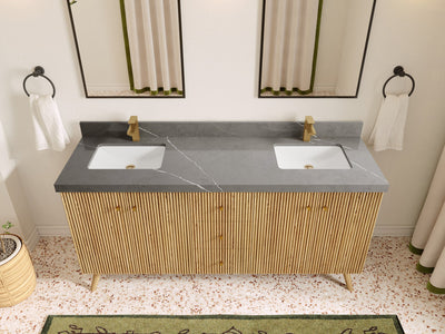 Pasadena White Oak 72 in. W x 22 in. D Double Sink Bathroom Vanity