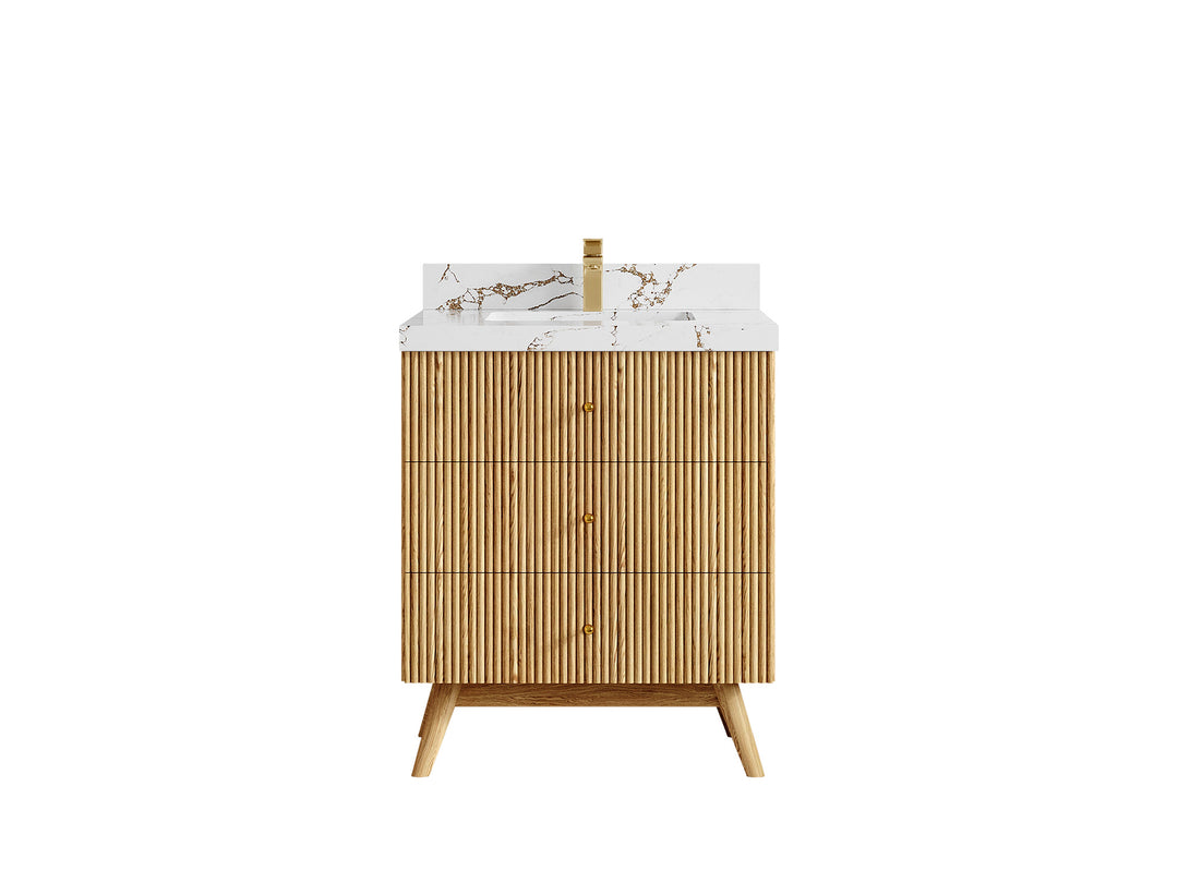 Pasadena White Oak 30 in. W x 22 in. D Single Sink Bathroom Vanity