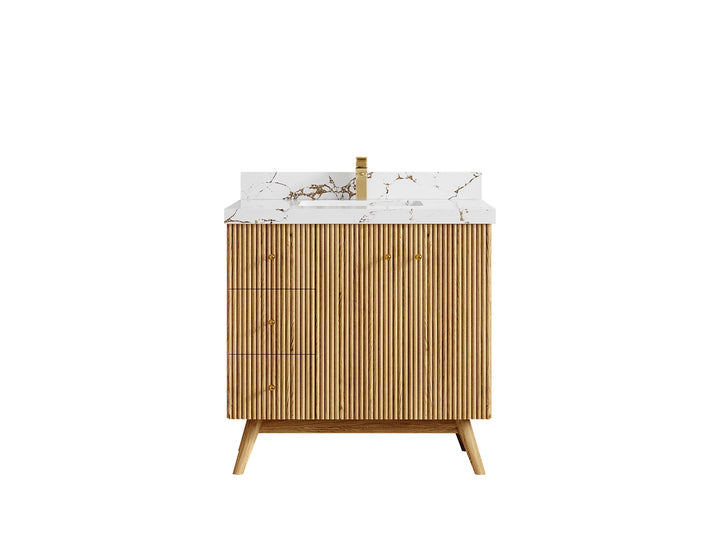 Pasadena White Oak 36 in. W x 22 in. D Center Sink Bathroom Vanity - photo 36