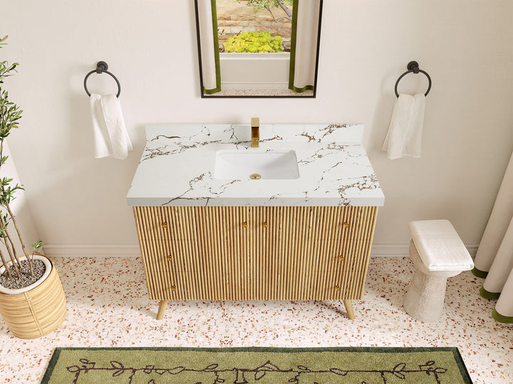 Pasadena White Oak 48 in. W x 22 in. D Single Sink Bathroom Vanity - photo 35